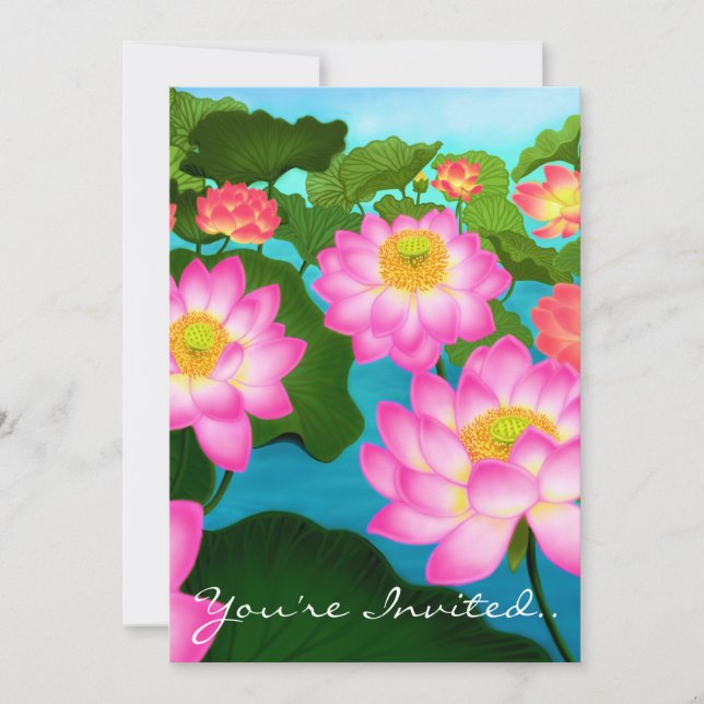 Lotus Flowers Party Invitation (Front)