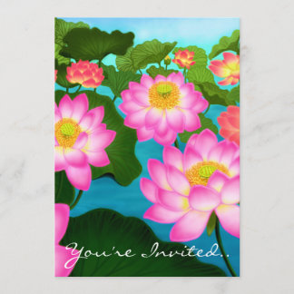 Lotus Flowers Party Invitation