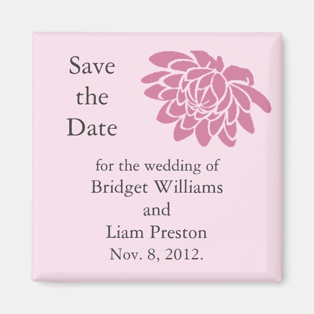Lotus Flowers Save the Date Magnet (pink) (Front)