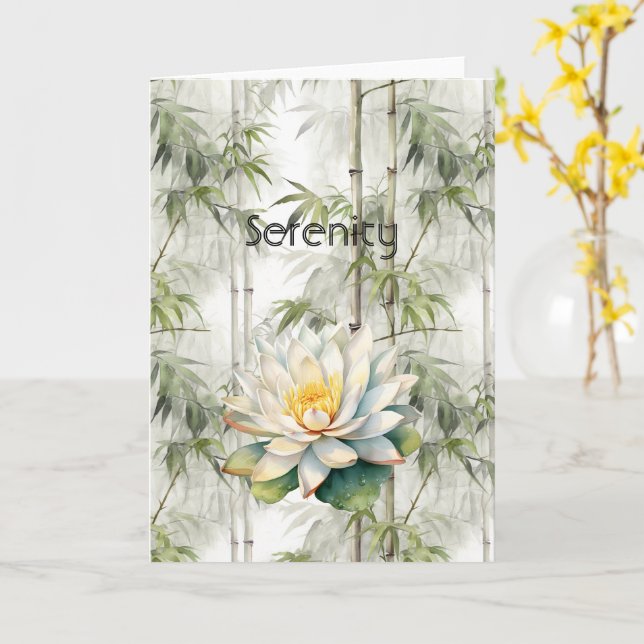 Lotus Flowers Serenity  Card (Yellow Flower)