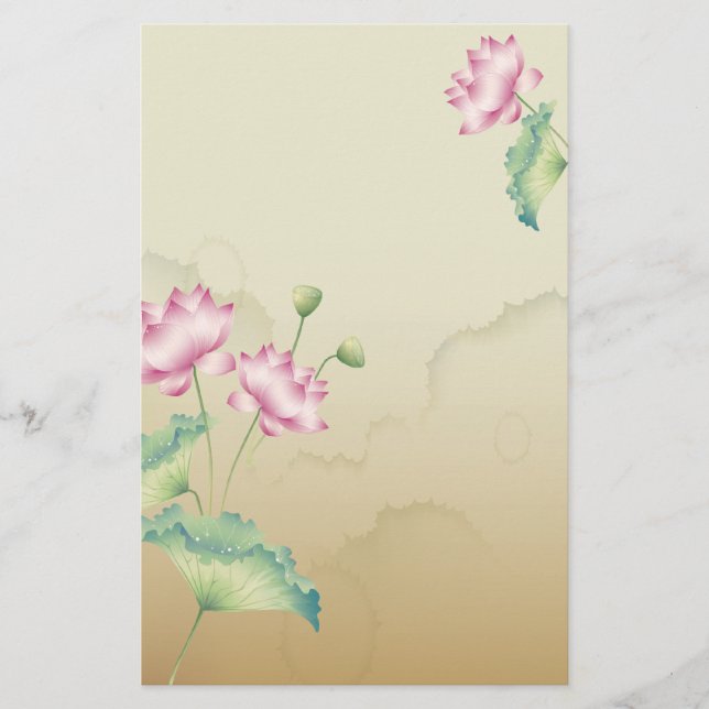 Lotus Flowers Stationary Stationery (Front)