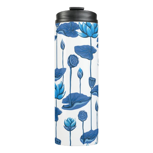 lotus flowers thermal tumbler (Front)