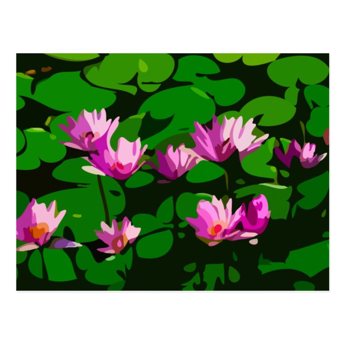Lotus flowers   Vector art Post Cards