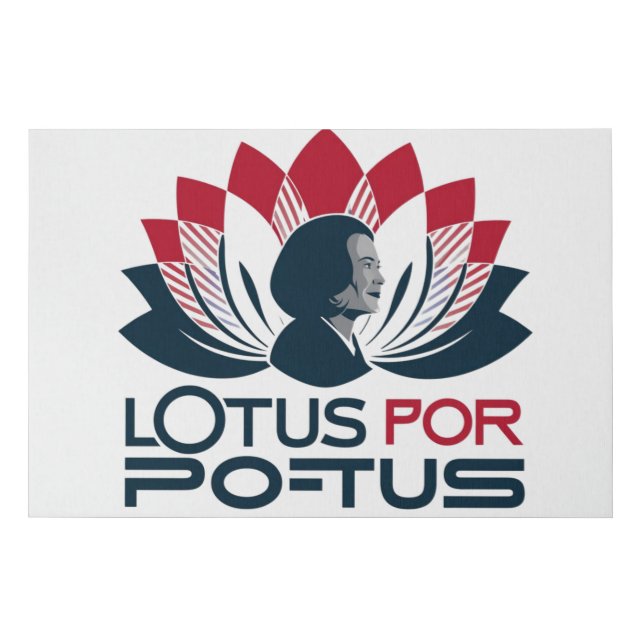 Lotus for POTUS Kamala Harris 2024 Faux Canvas Print (Front)