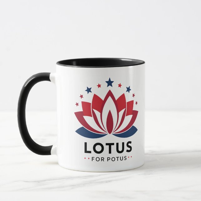Lotus for POTUS Kamala Harris 2024  Mug (Left)