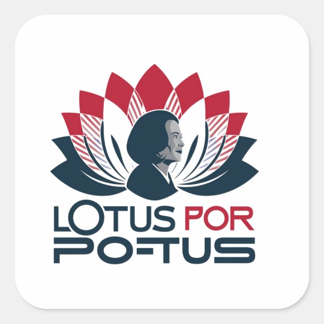Lotus for POTUS Kamala Harris 2024 Square Sticker (Front)