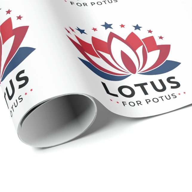 Lotus for POTUS Kamala Harris 2024  Wrapping Paper (Roll Corner)