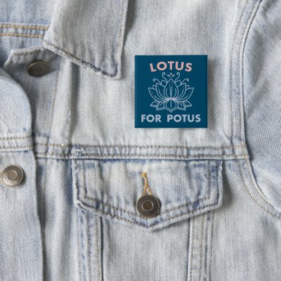 Lotus for Potus Kamala Harris for President Floral Button