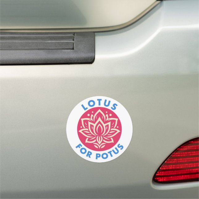 Lotus for Potus Kamala Harris for President Floral Car Magnet (In Situ)