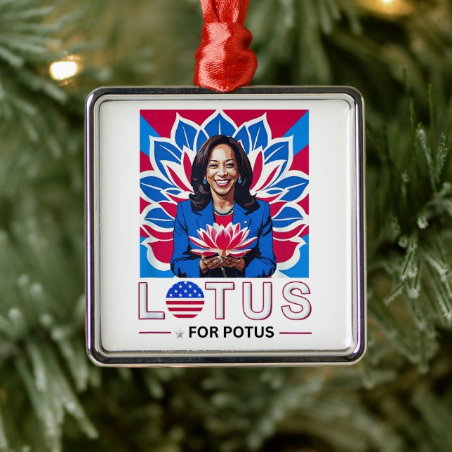 Lotus for Potus Kamala Harris President Campaign Metal Ornament (Tree)