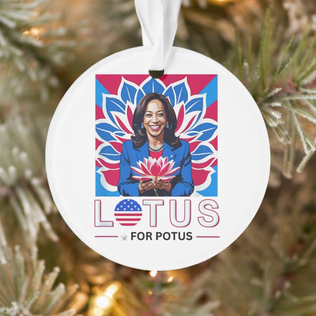 Lotus for Potus Kamala Harris President Campaign Ornament (Tree)