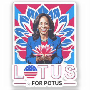 Lotus for Potus Kamala Harris President Campaign Sticker