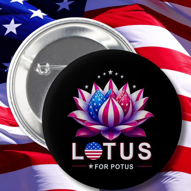 Lotus for Potus Kamala Harris Trendy Lotus Potus Button (Creator Uploaded)