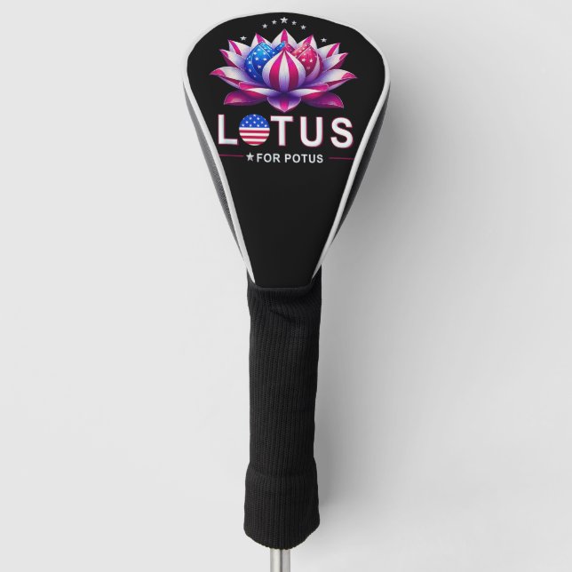 Lotus for Potus Kamala Harris Trendy Lotus Potus Golf Head Cover (Front)