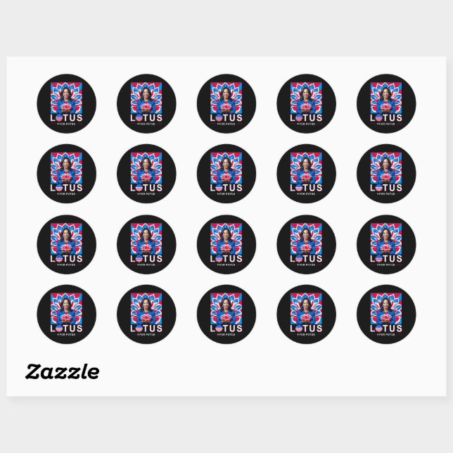 Lotus For Potus USA Election Kamala Harris 2024  Classic Round Sticker (Sheet)