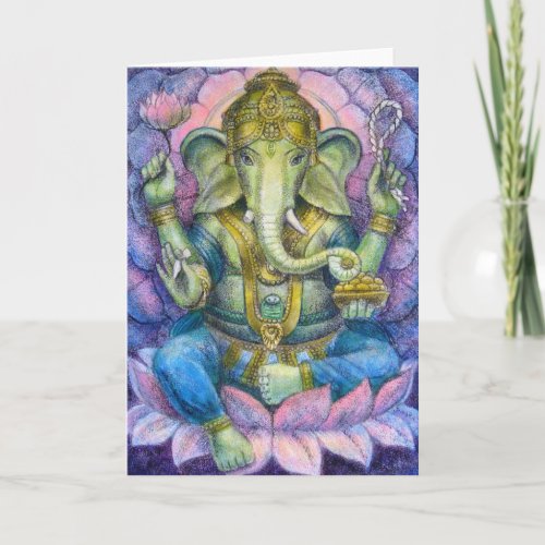 Lotus Ganesha Greeting Card
