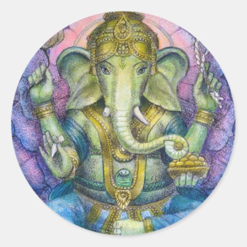Lotus Ganesha Sticker