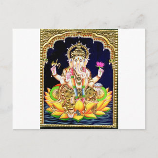 LOTUS GANESHA TANJORE PAINTING POSTCARD