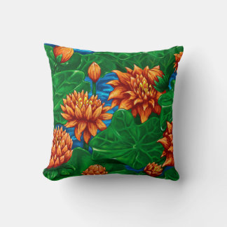 Lotus Garden 16" X 16" Cotton Pillow