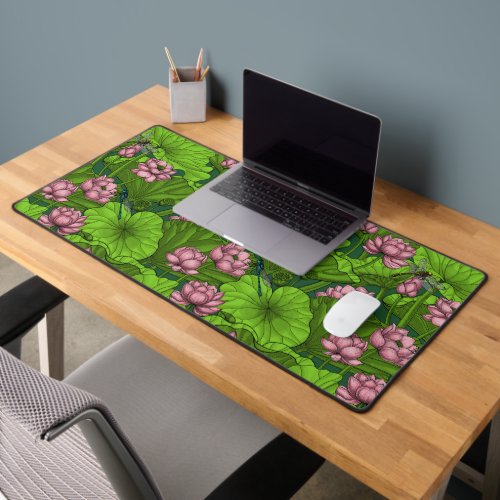 Lotus garden desk mat