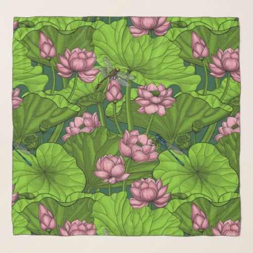 Lotus garden scarf