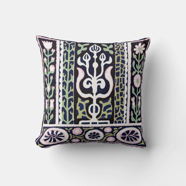 Lotus Garden Throw Pillow (Front)