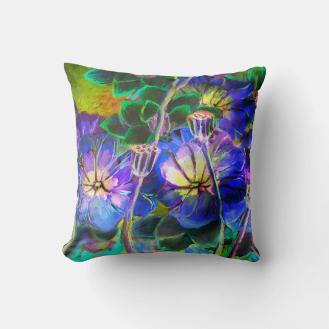 Lotus Garden Throw Pillow (Front)