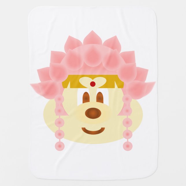 Lotus Goddess Hat 鲍 鲍 Baby Blanket (Front)