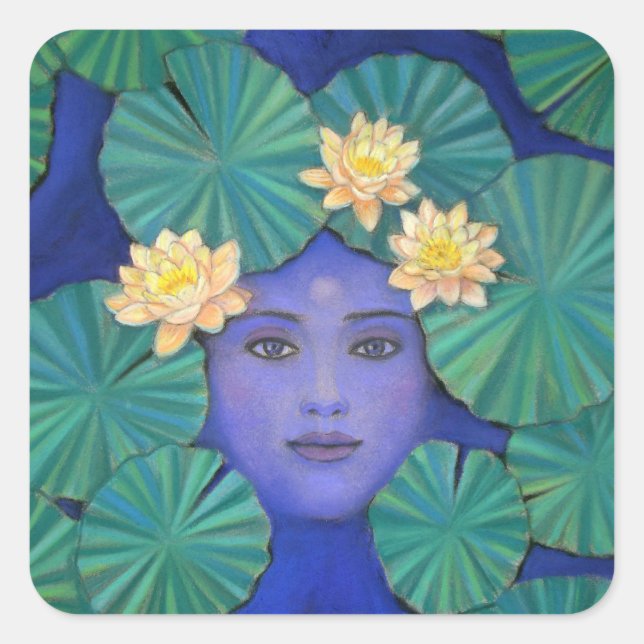 Lotus Goddess Square Sticker (Front)
