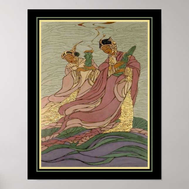 "Lotus Goddesses" ca. 1931 by Bertha Lum Poster (Front)