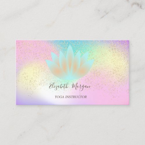 LotusGold Confetti Yoga Instructor Lotus Business Card
