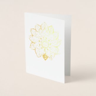 Lotus Gold Foil Blank Greeting Card