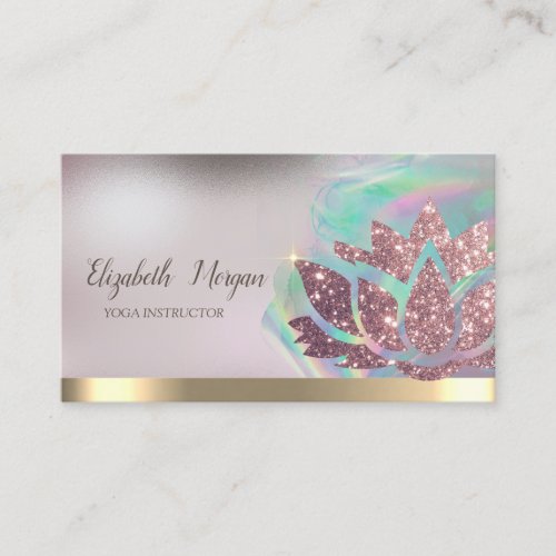  Lotus Gold Stripe Holographic Ink  Yoga  Business Card