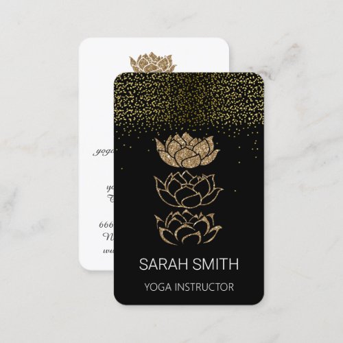 Lotus  gold Yoga Mindfulness Glitter  Business Card