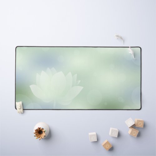 Lotus Green background Multi_function Desk Mat