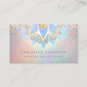 lotus grunge blue skincare and esthetics business card