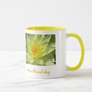 lotus, have a blessed day mug