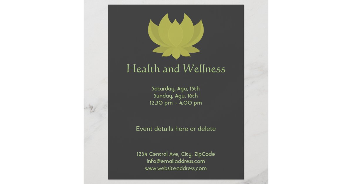 Lotus Health and Wellness Flyer Zazzle