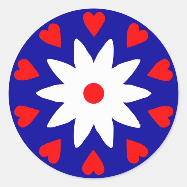 Lotus Heart Classic Round Sticker (Front)