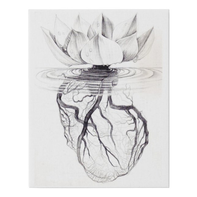 Lotus Heart Faux Canvas Print (Front)