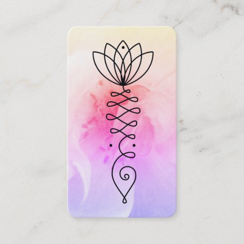  Lotus Heart Reiki Nirvana Yoga Massage Rose QR Business Card