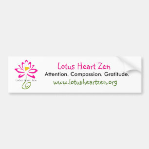 Lotus Heart Zen Bumpersticker Bumper Sticker