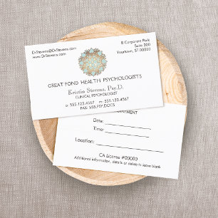 Lotus Holistic Health Counselor Appointment Card