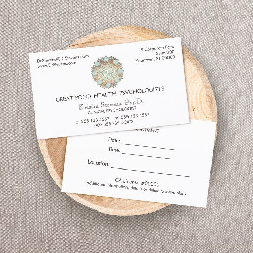 Lotus  Holistic Health Counselor Appointment Card