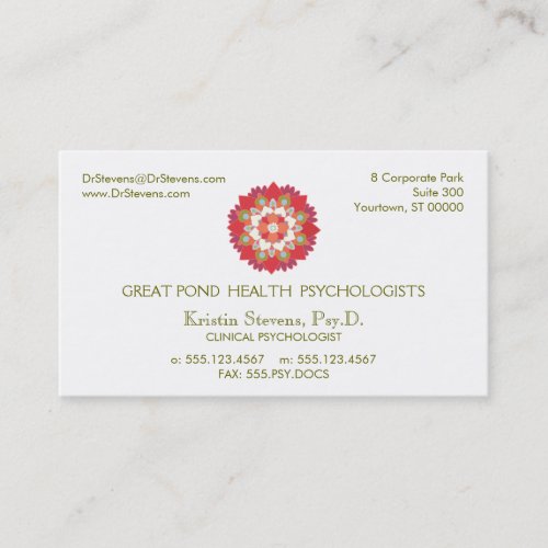 Lotus Holistic Natural Health Appointment Card