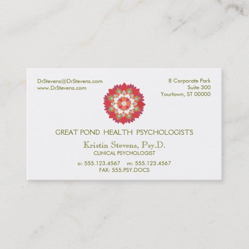 Customizable Lotus Holistic Natural Health Appointment Card Business Card Template