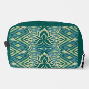 Lotus Ikat Pattern - The White Lotus Dopp Kit