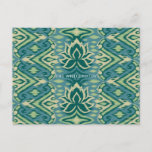 Lotus Ikat Pattern - The White Lotus Postcard