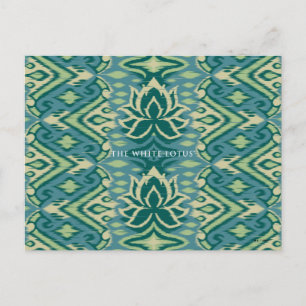 Lotus Ikat Pattern - The White Lotus Postcard