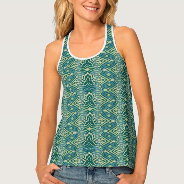 Lotus Ikat Pattern - The White Lotus Tank Top (Front)